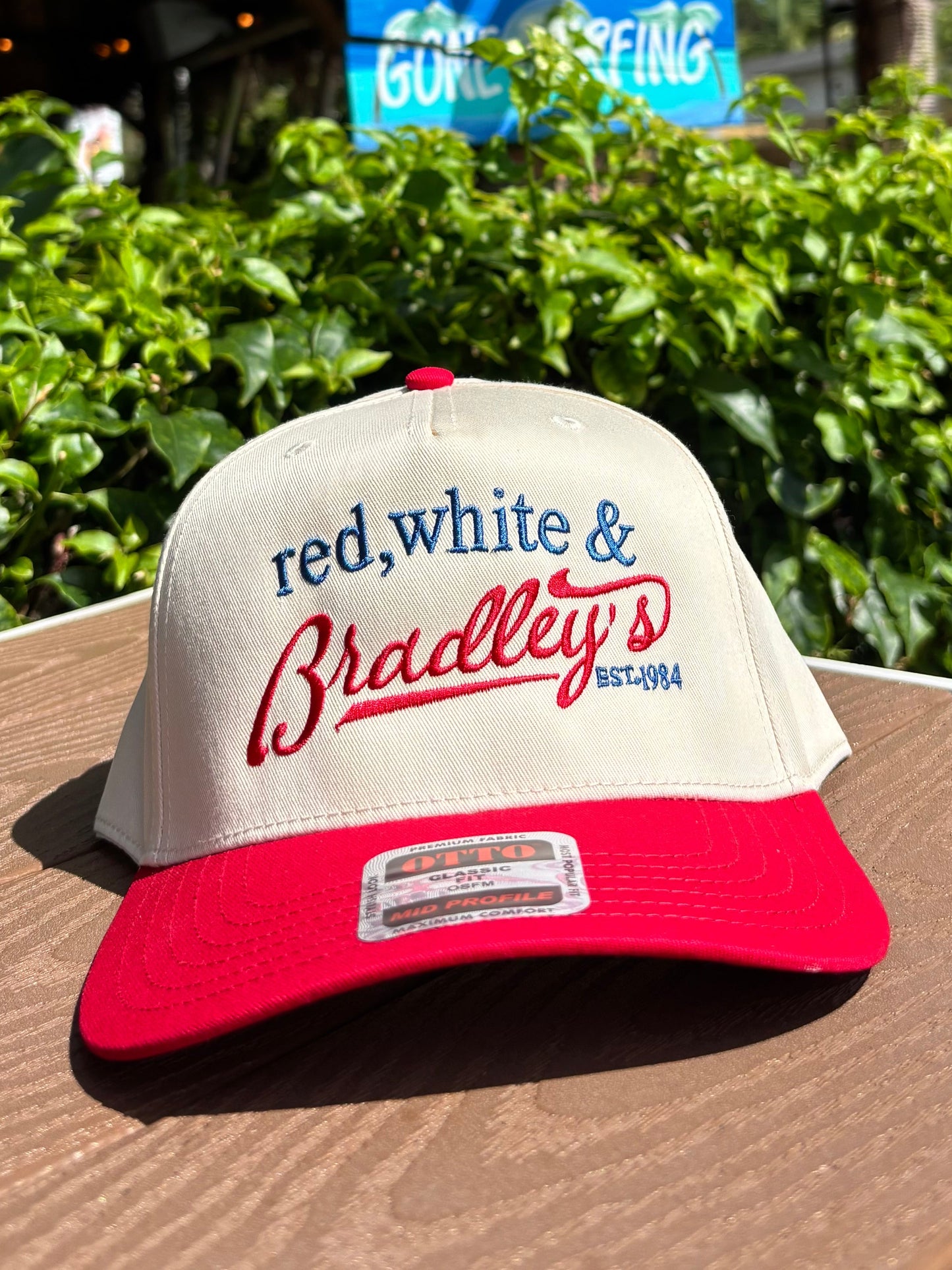 E.R. Bradleys Red White Hat