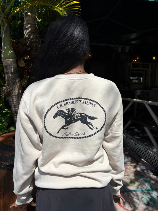 Ivory Racehorse sweatshirt with black detailing