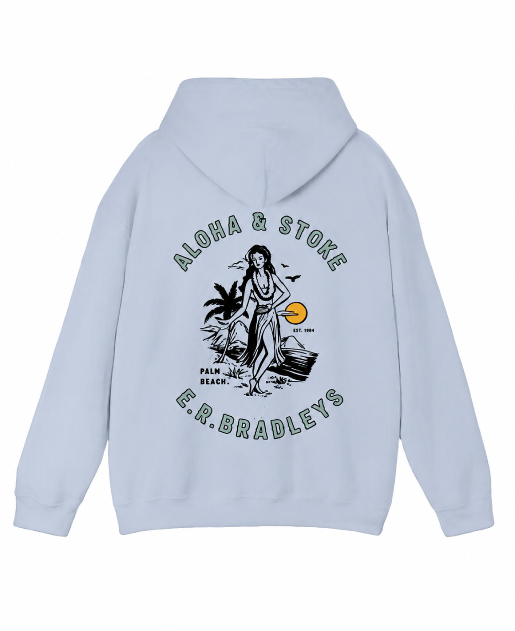 E.R. Bradleys Hula Powder blue hoodie