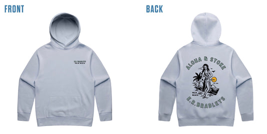 E.R. Bradleys Hula Powder blue hoodie