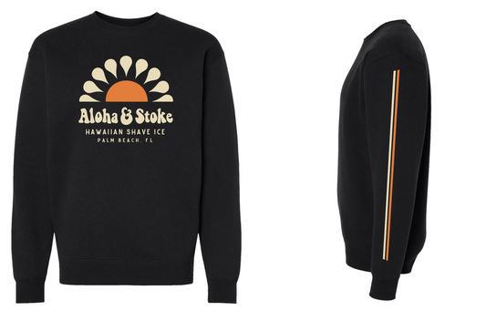 Aloha & Stoke Black Crewneck